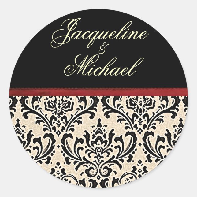 Cream Damask Template ~ Stickers (Front)