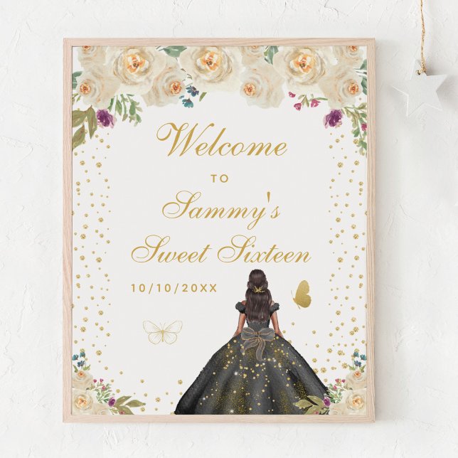 Cream Dark Skin Girl Sweet Sixteen Welcome Poster (Creator Uploaded)