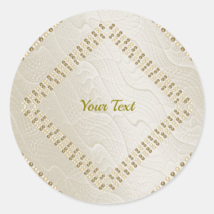 Cream Decorative Classic Round Sticker