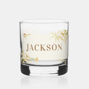 Cream Decorative Frame with Name Whiskey Glass