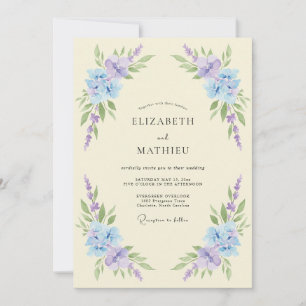 Cream Delicate Spring Wedding Invitation