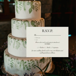 Cream Dinner Options Wedding RSVP Enclosure Card