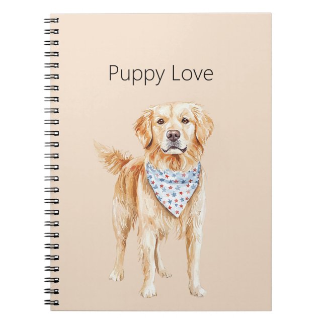 Cream Dog Puppy Love Notebook (Front)