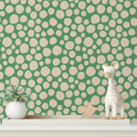 Cream Dot Green Abstract Modern Pattern