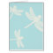 Cream Dragonflies on Teal Blue Background