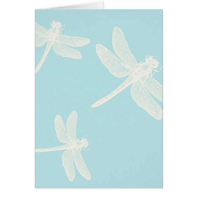 Cream Dragonflies on Teal Blue Background (Front)