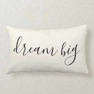 Cream Dream Big Quote Lumbar Cushion