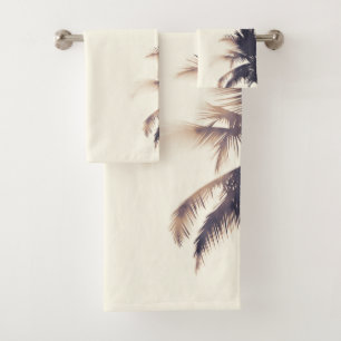 Cream Dream Palm Trees & Lights Beachy Glam Bath Towel Set
