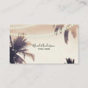Cream Dream Palm Trees & Lights Beachy Glam Business Card