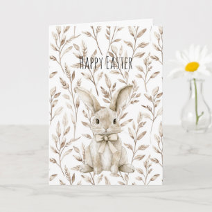 Cream Easter Bunny Rabbit  Card
