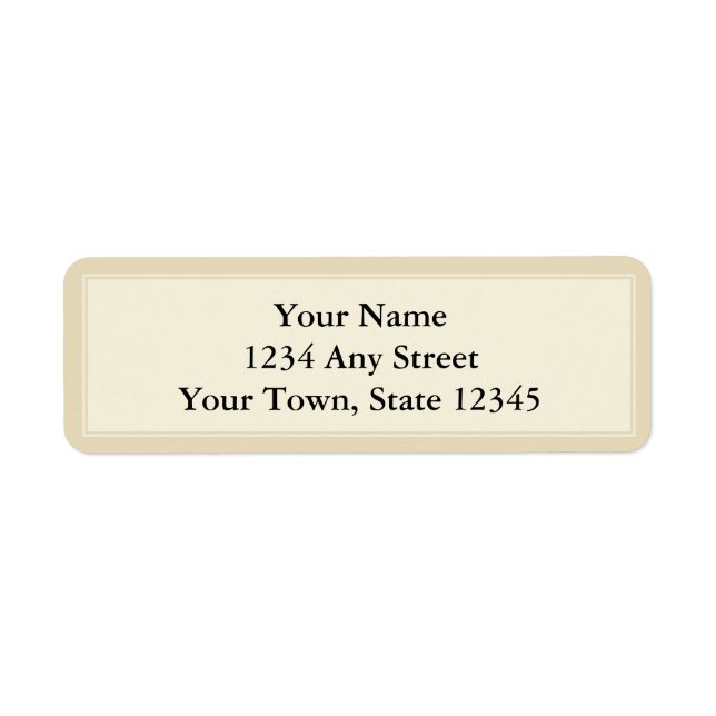 Cream & Ecru Custom Return Address Label (Front)