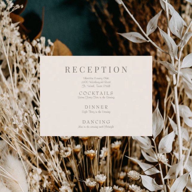 Cream Elegant Wedding Reception Enclosure Card (Creator Uploaded)