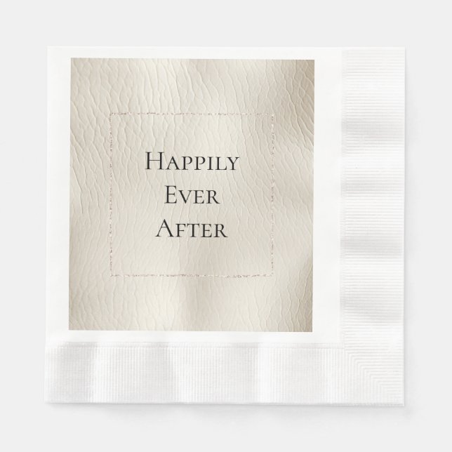 Cream Faux Leather  Napkin (Front)