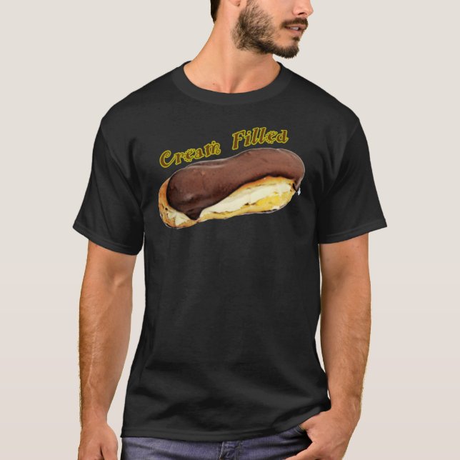 CREAM FILLED CHOCOLATE ECLAIR - FUN PARODY DESIGN- T-Shirt (Front)