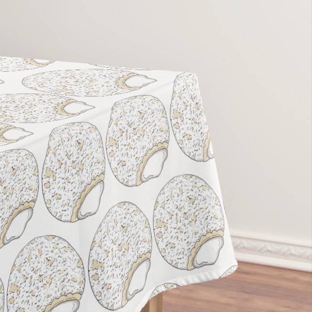 Cream Filled Powdered Sugar Doughnut Doughnut Food Tablecloth (In Situ)