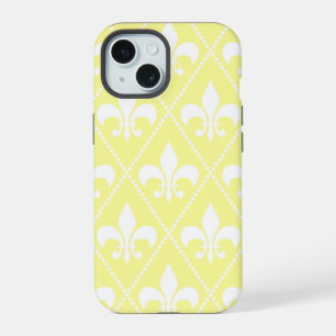 Cream Fleur de Lis iPhone 15 Case