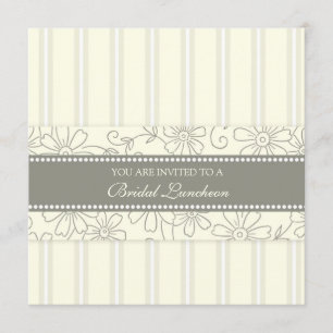 Cream Floral Bridal Luncheon Invitation Cards