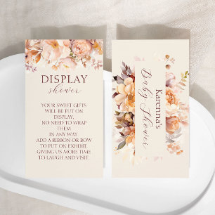 Cream Floral Fall Baby Shower Display Shower Enclosure Card