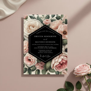Cream Floral Opulent Wedding Invitation