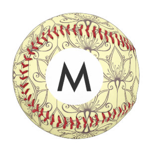 Cream Floral Pattern Baseball