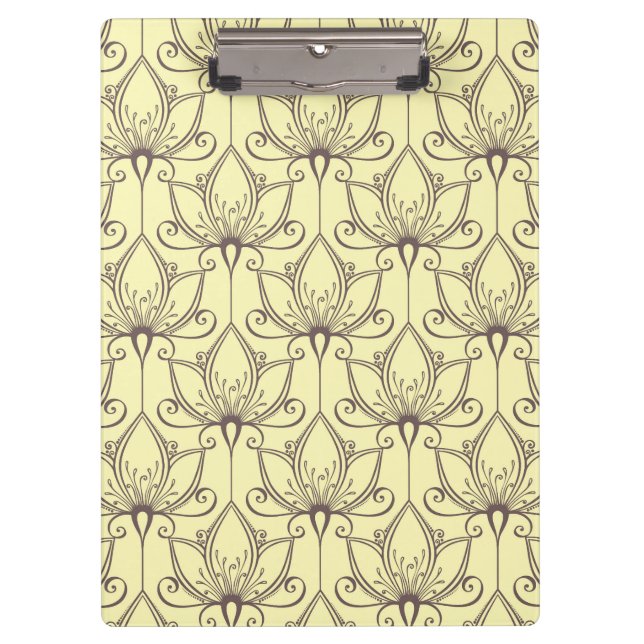 Cream Floral Pattern Clipboard (Front)