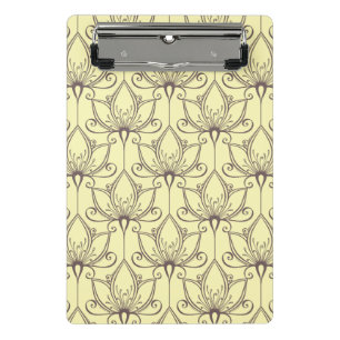 Cream Floral Pattern Mini Clipboard