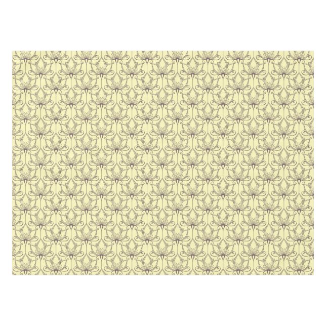 Cream Floral Pattern Tablecloth (Front (Horizontal))