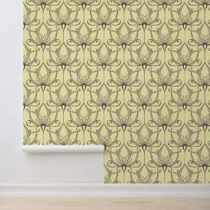 Cream Floral Pattern Wallpaper