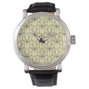 Cream Floral Pattern Watch