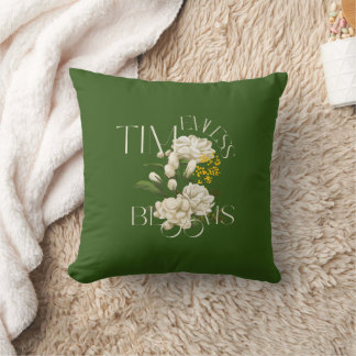 Cream Floral Timeless Blooms Throw Pillow