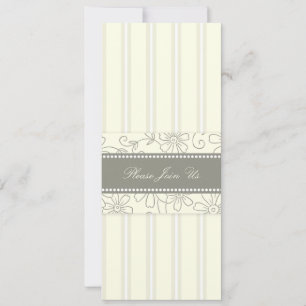 Cream Floral Wedding Vow Renewal Invitations