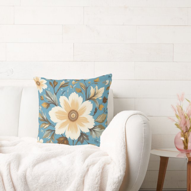 Cream Flower Cushion (Couch)