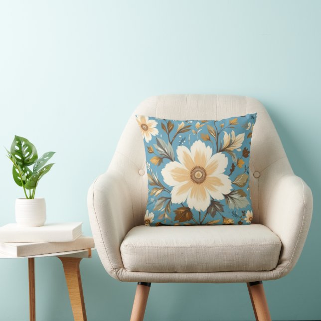 Cream Flower Cushion (Chair)
