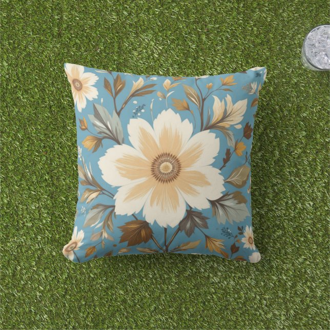 Cream Flower Cushion (Grass)