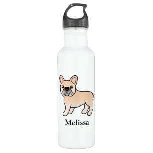 Cream French Bulldog Cute Cartoon Dog & Name 710 Ml Water Bottle