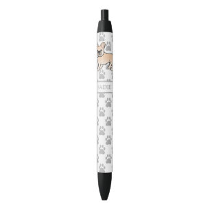 Cream French Bulldog Cute Cartoon Dog & Name Black Ink Pen