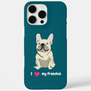 Cream French Bulldog, I Love my Dog iPhone 16 Pro Max Case