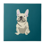 Cream French Bulldog, I Love my Dog Ceramic Tile<br><div class="desc">Cream French Bulldog,  I love my dog</div>