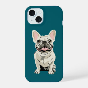 Cream French Bulldog, I Love my Dog iPhone 15 Case