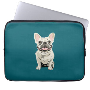 Cream French Bulldog, I Love my Dog Laptop Sleeve