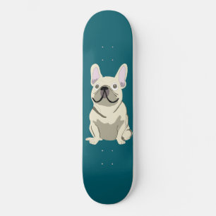 Cream French Bulldog, I Love my Dog Skateboard