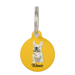 Cream French Bulldog Pet Tag