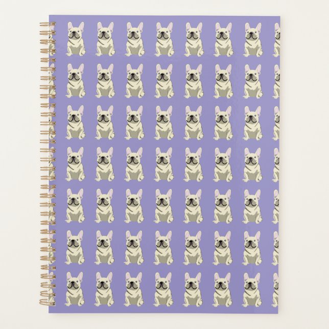 Cream French Bulldog Planner (Front)