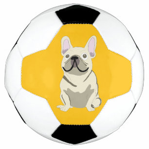 Cream French Bulldog Soccer Ball