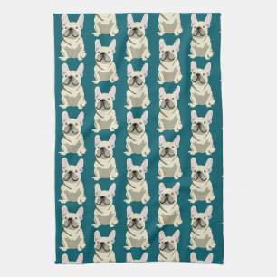 Cream French Bulldog Tea Towel