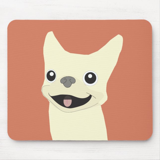 Cream French Bulldog, Terracotta Mouse Pad (Front)