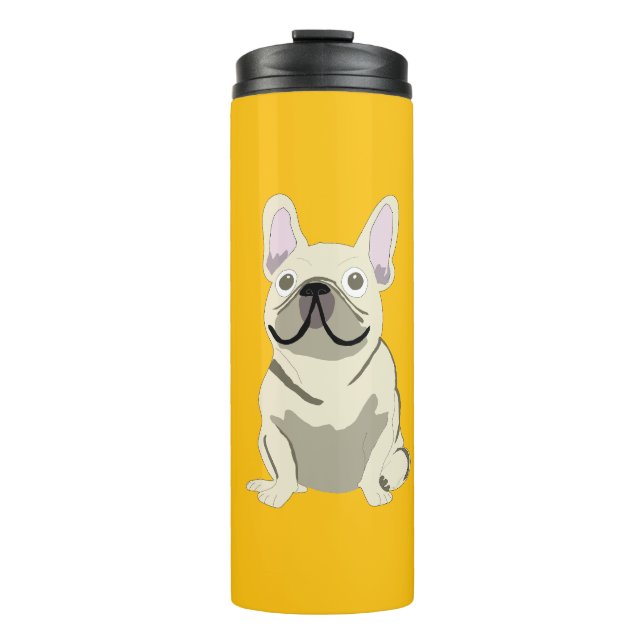 Cream French Bulldog Thermal Tumbler (Front)