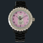 Cream French Bulldog Watch<br><div class="desc">Cream French Bulldog ,  pink</div>