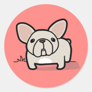 Cream Frenchie Classic Round Sticker