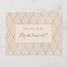 Cream Gold Art Deco Custom Bridesmaid Proposal